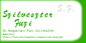 szilveszter fuzi business card
